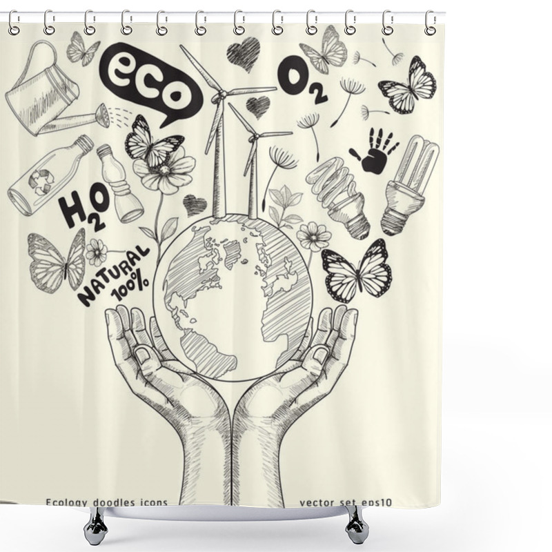 Personality  Green World Concept. Shower Curtains