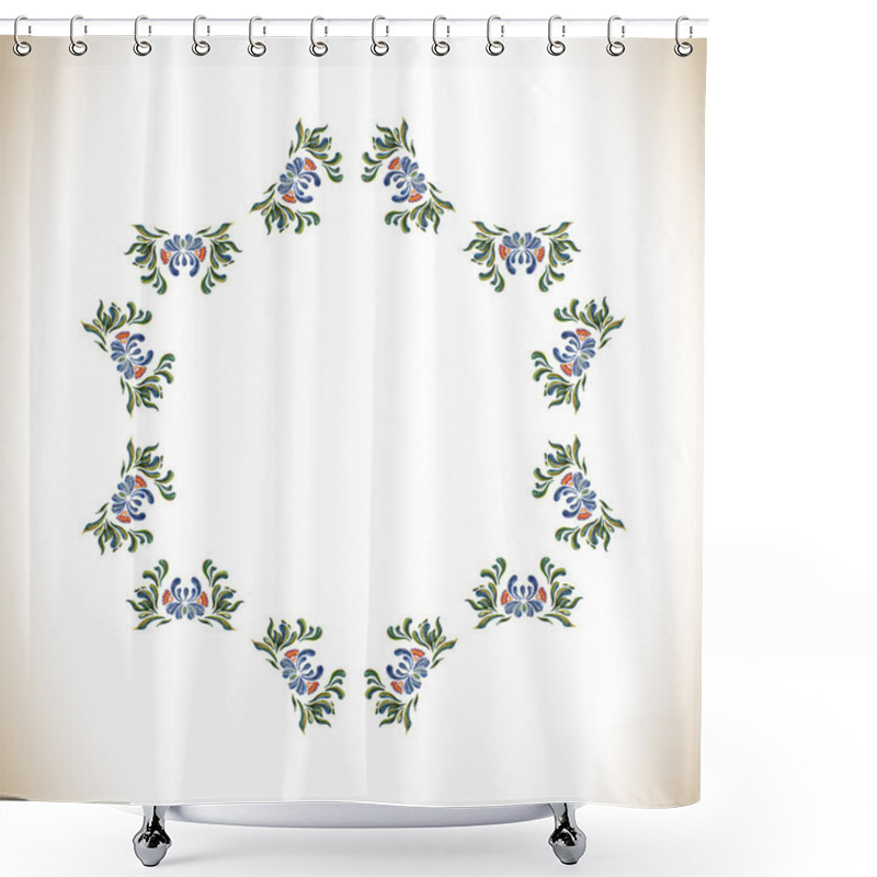 Personality  Ukrainian Blue Wreath.  Shower Curtains