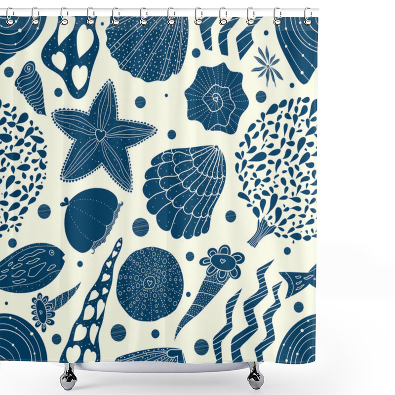 Personality  Pattern Of Sea Life Shower Curtains