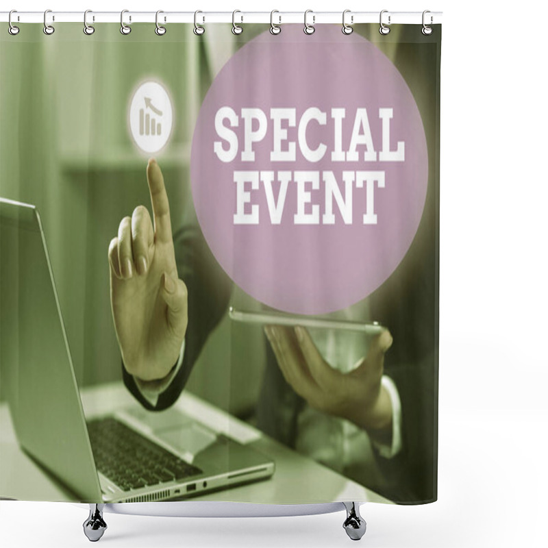 Personality  Text Caption Presenting Special Event, Conceptual Photo Function To Generate Money For Non Profit A Crowded Occassion Shower Curtains