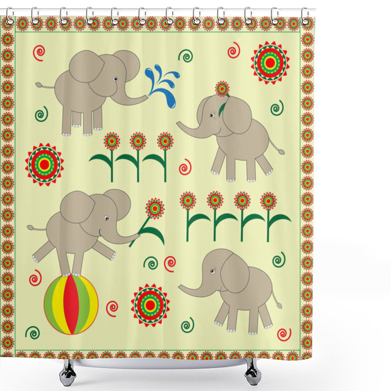 Personality  Babies Elephants Shower Curtains