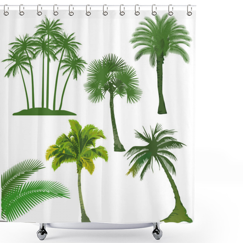 Personality  Set Of Palm Tree Shower Curtains