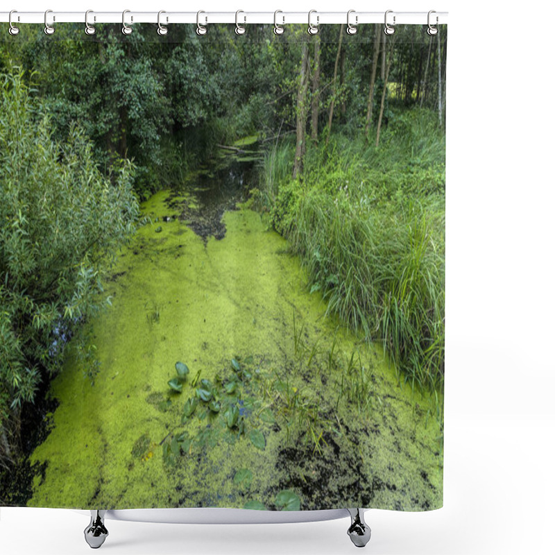 Personality  Flowering Algae On A River In The Spreewald   Shower Curtains