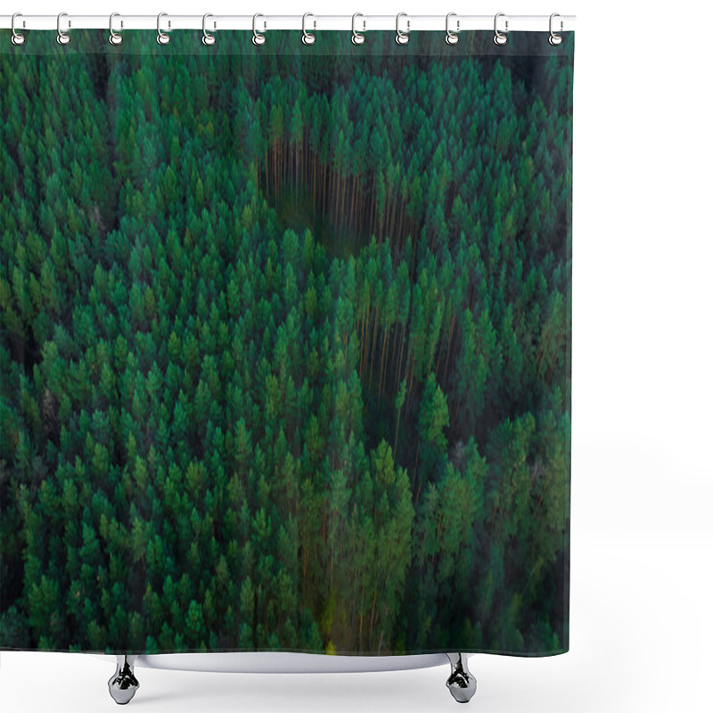 Personality  Forest Aesthetic Wood Land Aerial Scenic View From Above Foreshortening Shower Curtains