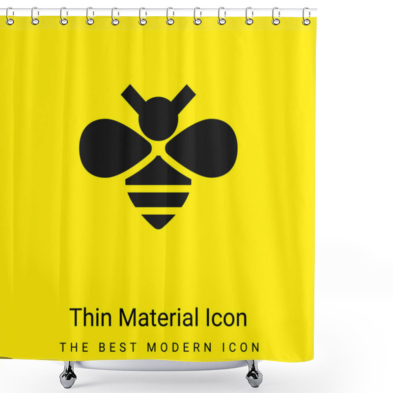 Personality  Bee Minimal Bright Yellow Material Icon Shower Curtains