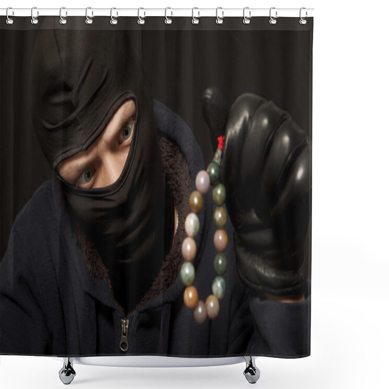 Personality  Thief With A Necklace Shower Curtains