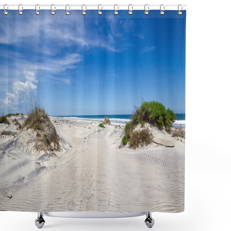 Personality  Sand Dunes On Coastline At Outer Banks Shower Curtains