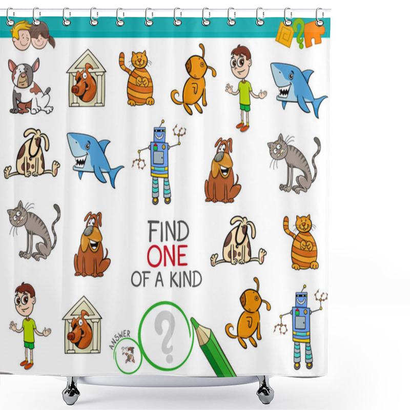 Personality  Find One Picture Of A Kind Activity Game Shower Curtains