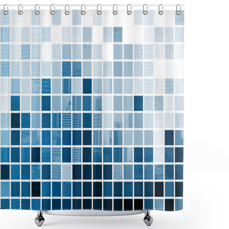 Personality  Blue Simplistic And Minimalist Abstract Shower Curtains