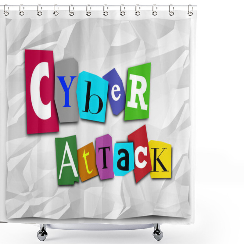 Personality  Cyber Attack Ransom Note Online Digital Threat Hack 3d Illustration Shower Curtains