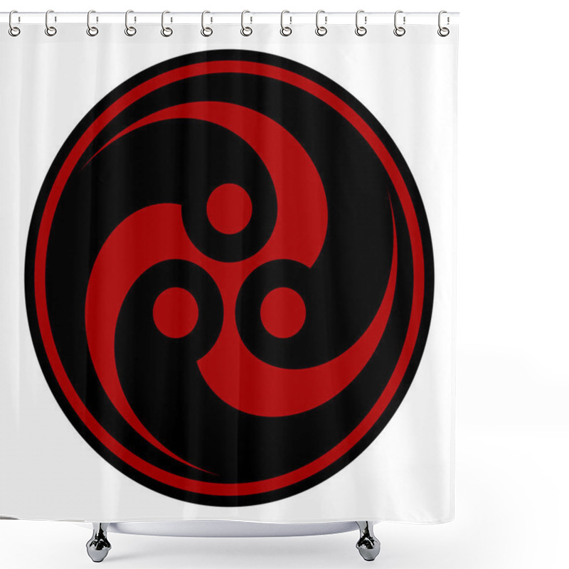 Personality  Vector Design Tomoe Hams Symbol Formed By Three Magatama Shower Curtains