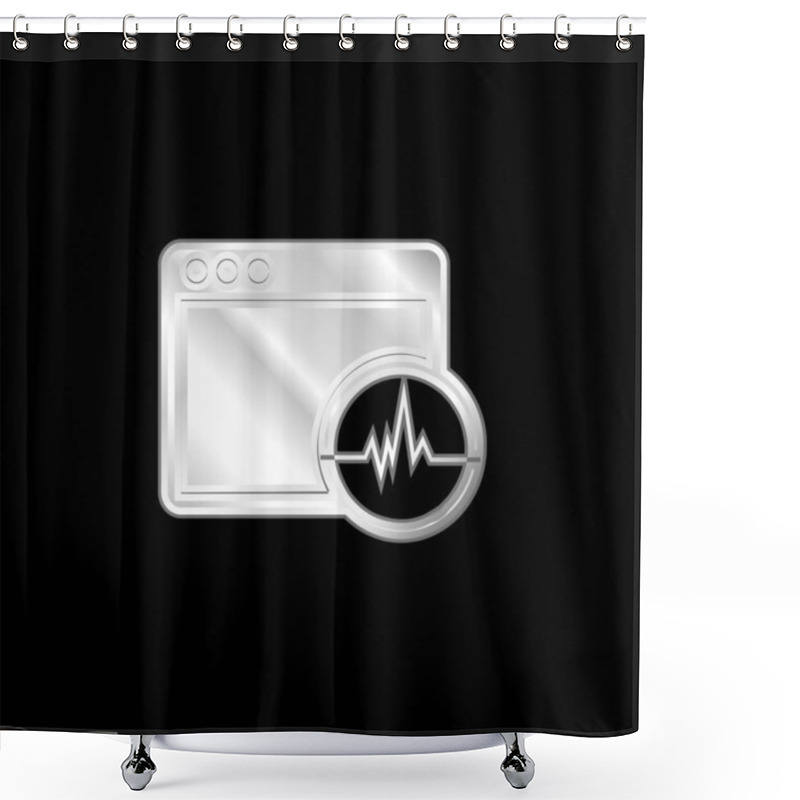 Personality  Activity Analysis In A Command Window Silver Plated Metallic Icon Shower Curtains