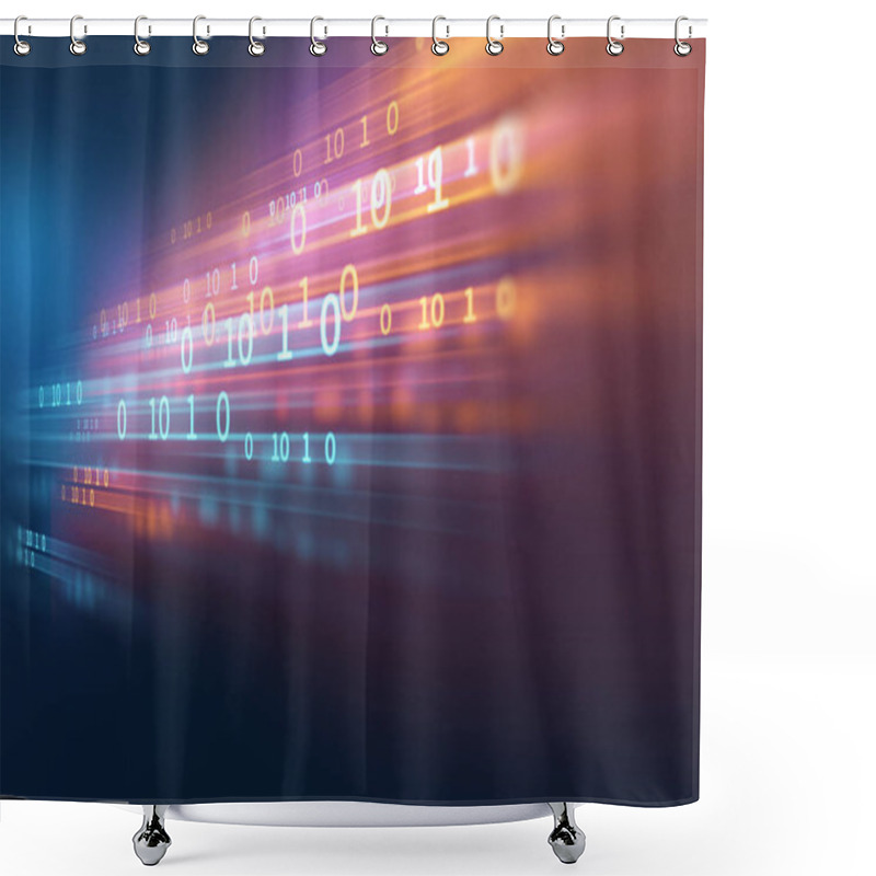 Personality  Digital Code Number Abstract Technology Background Shower Curtains