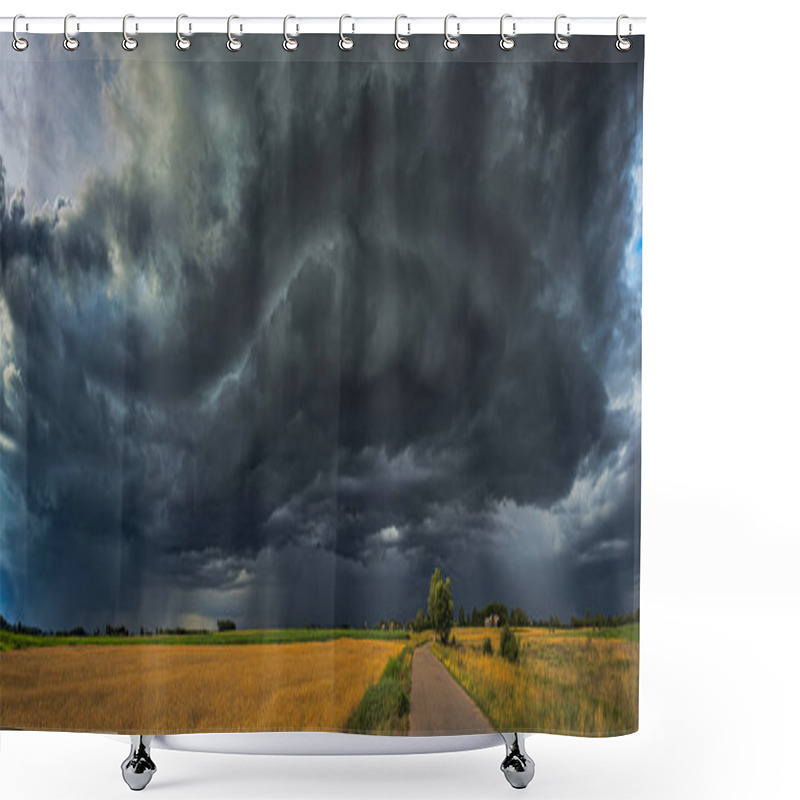 Personality  Storm Clouds With Shelf Cloud And Intense Rain Shower Curtains