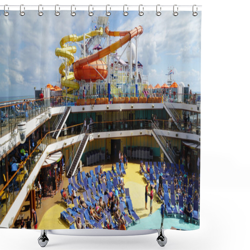 Personality  Water Slides On The Carnival Breeze Shower Curtains