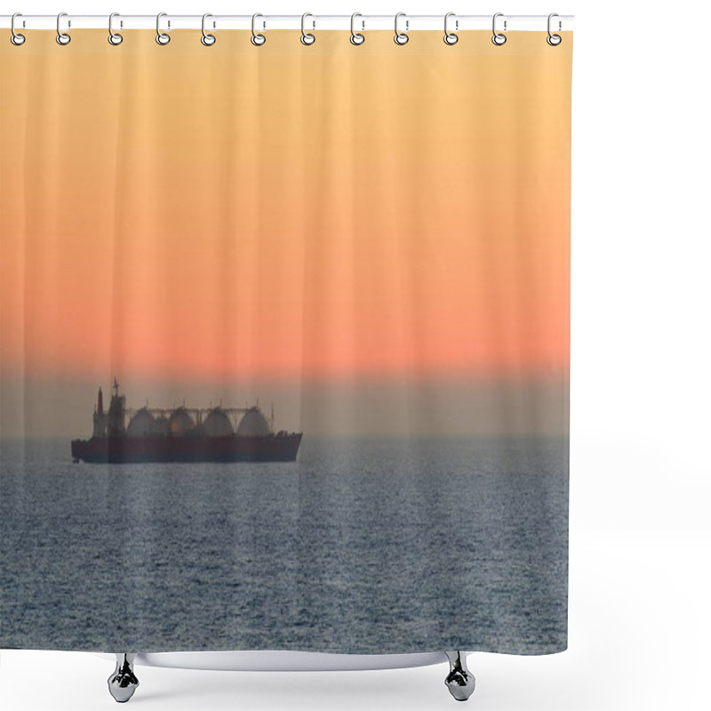 Personality  Tankers Sail Off The Coast Of Kaohsiung Taiwan Shower Curtains