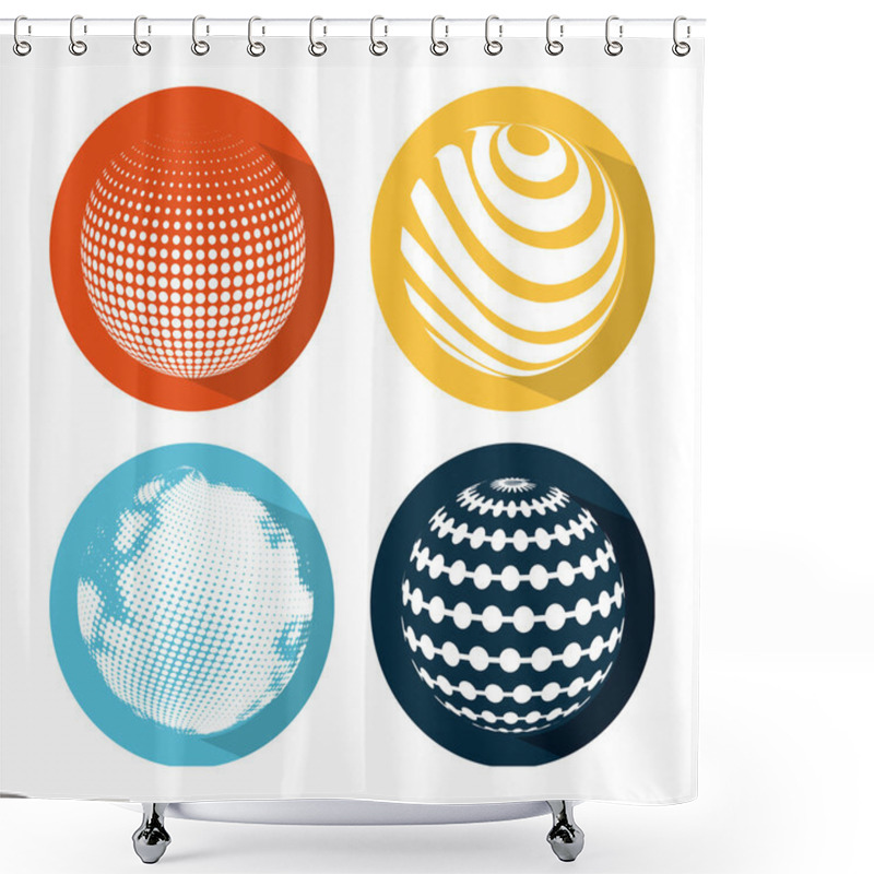 Personality  Earth Design Shower Curtains