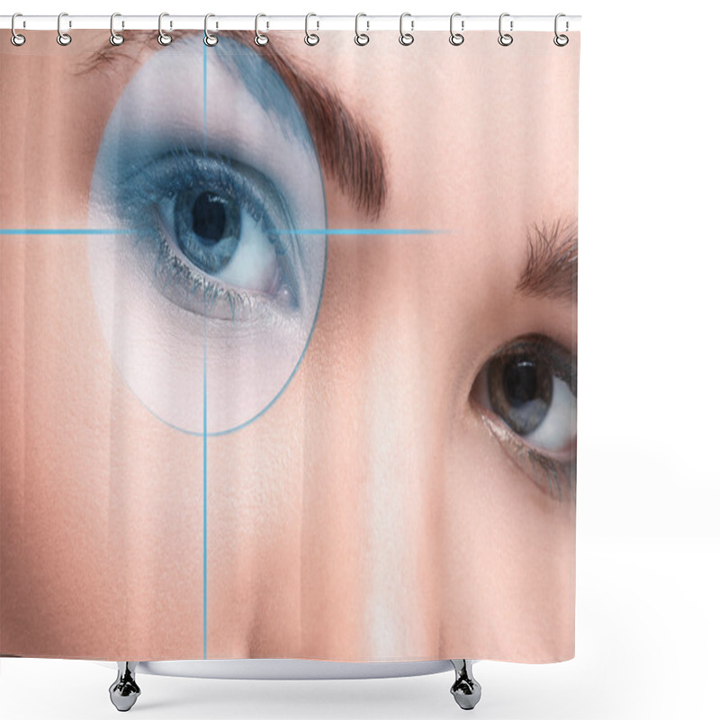 Personality  Female Eyes. Eyesight Concept Shower Curtains