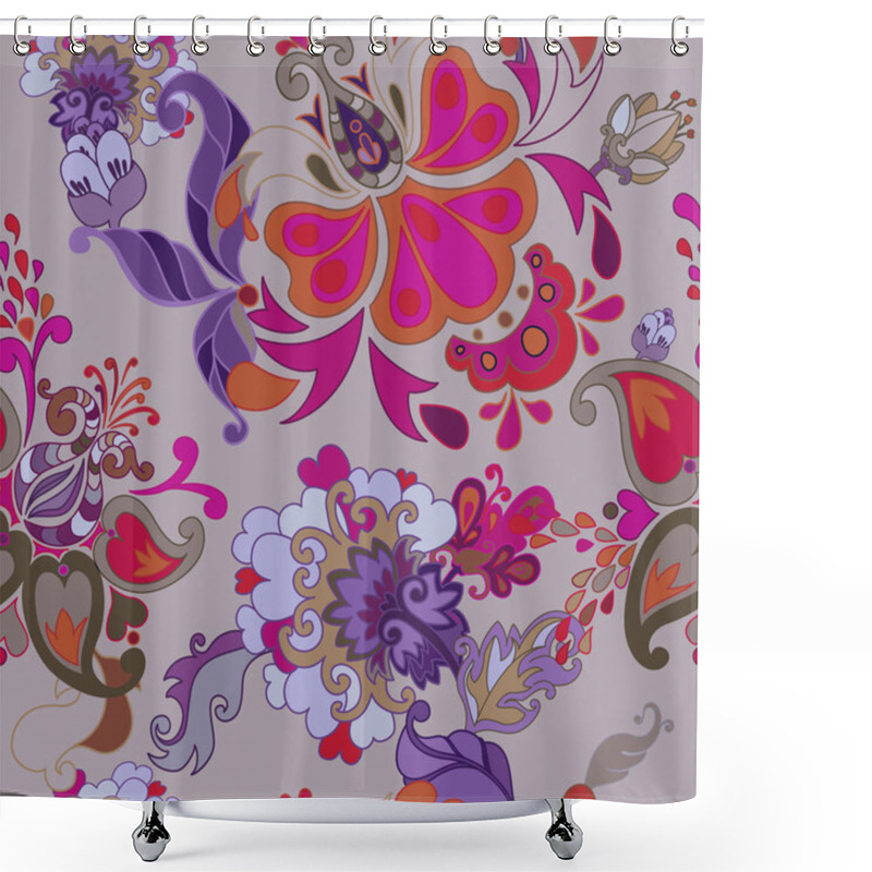 Personality  Decorative Floral Boho Seamless Pattern Shower Curtains