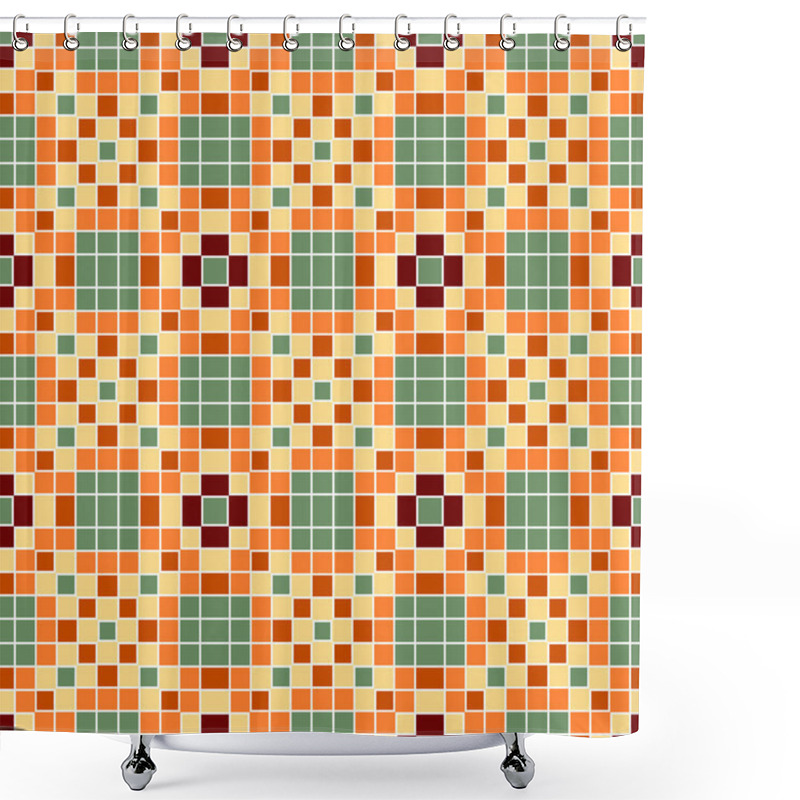 Personality  Vector Seamless Colourful Ornamental Background Made Of Mosaic Shower Curtains