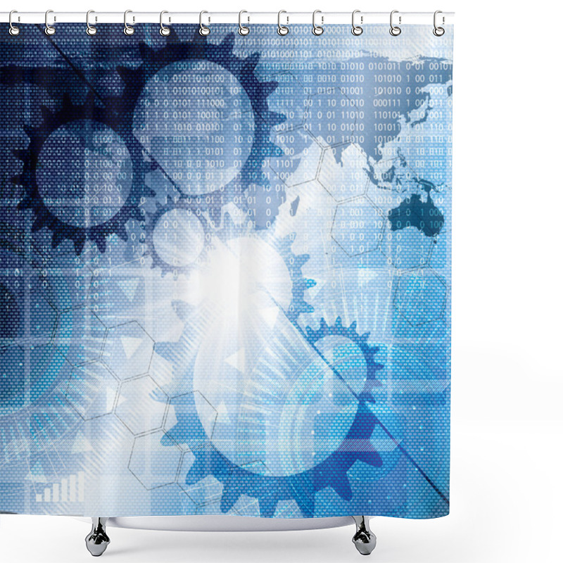 Personality  Abstract Tech Binary Background Shower Curtains