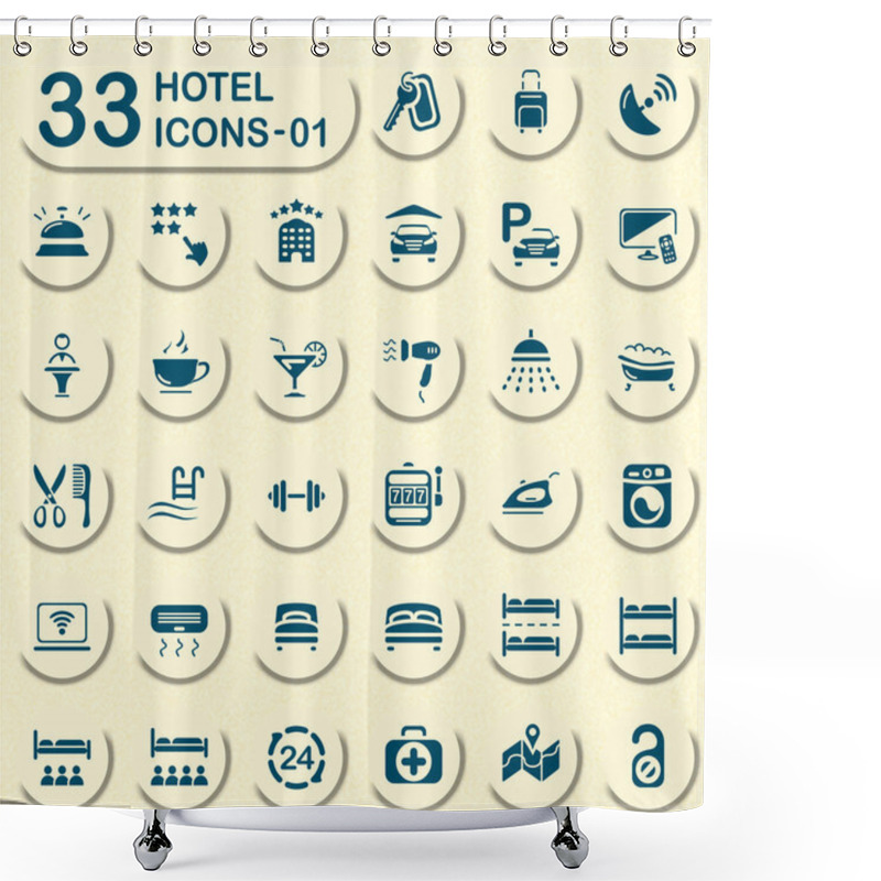 Personality  33 Jeans Hotel Icons 01 Shower Curtains