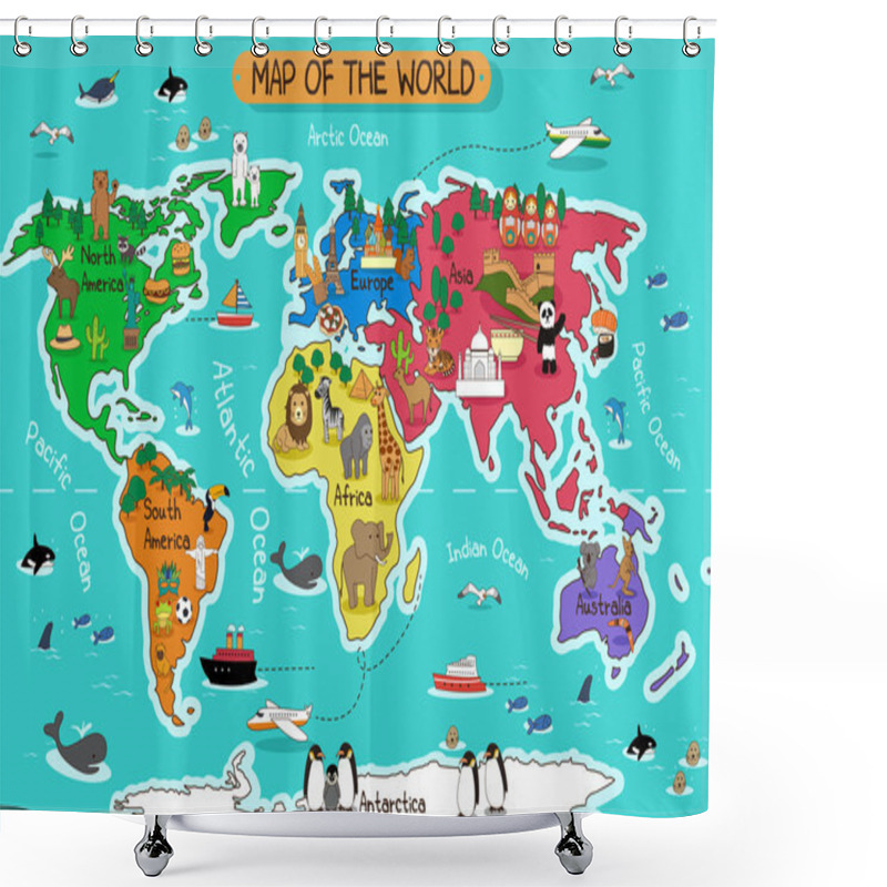 Personality  Map Of The World Shower Curtains