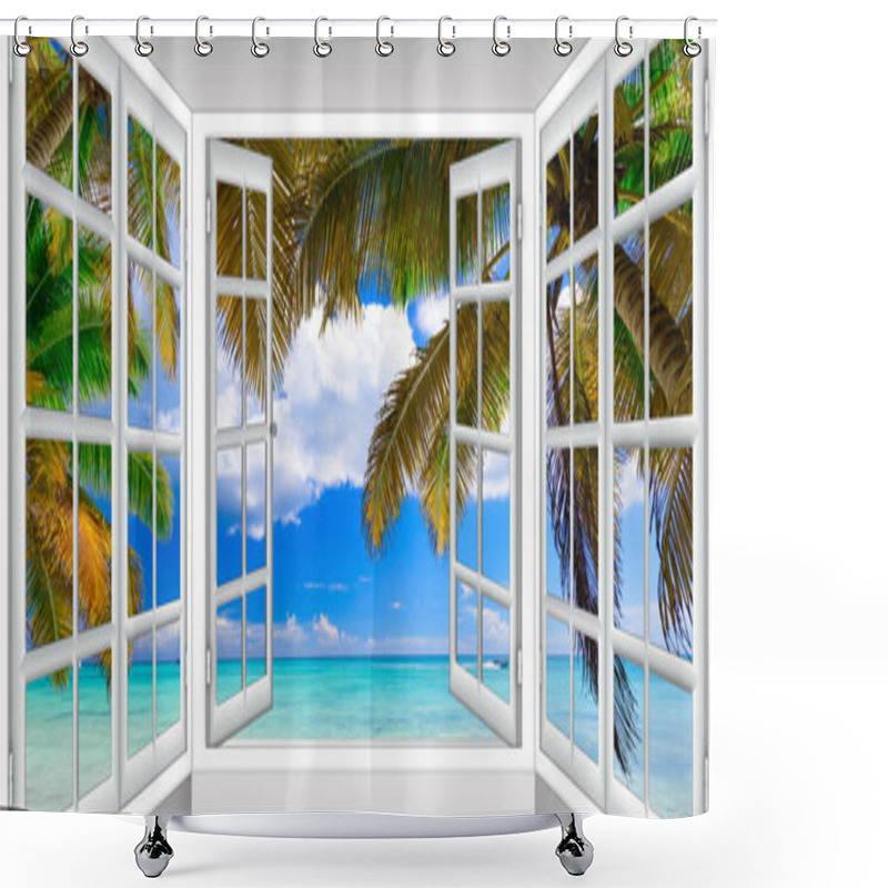 Personality  Ocean View Window Shower Curtains