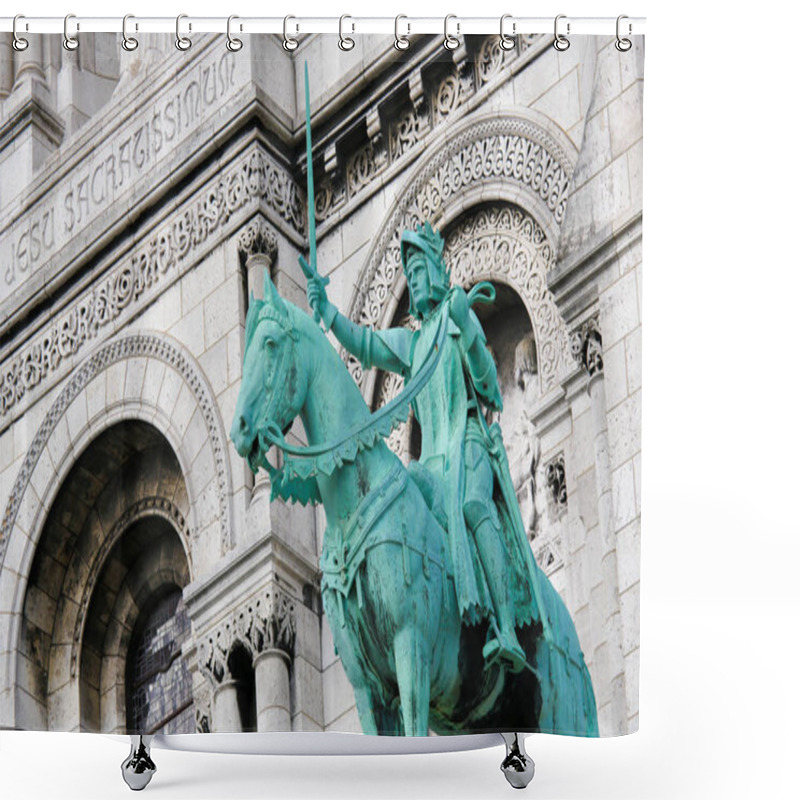 Personality  Equestrian Statue Of Joan Of Arc At The Sacre Coeur In Paris Shower Curtains