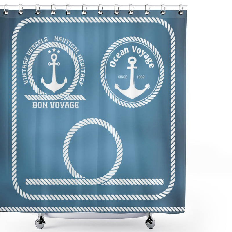 Personality  Sailing Badges With Anchor Shower Curtains