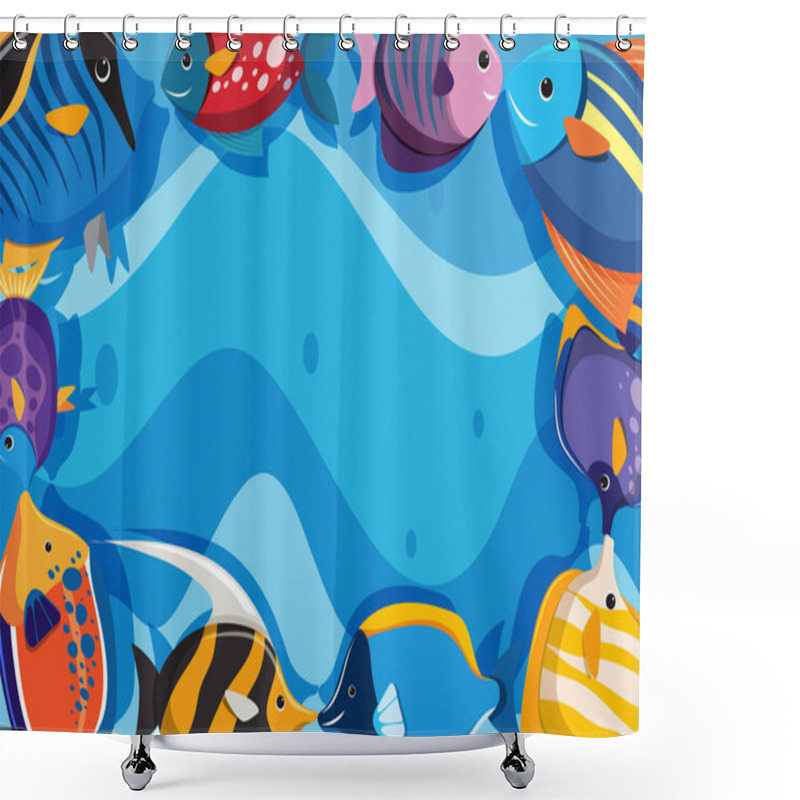 Personality  Underwater Theme Background With Fish Shower Curtains