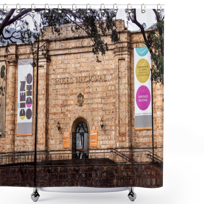 Personality  Facade Of The National Museum That Was Formerly A Prison, Bogota Colombia October 20, 2020 Shower Curtains