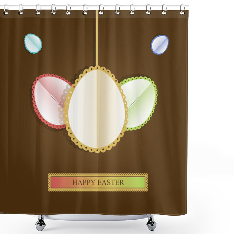 Personality  Happy Easter Card,  Vector Illustration   Shower Curtains