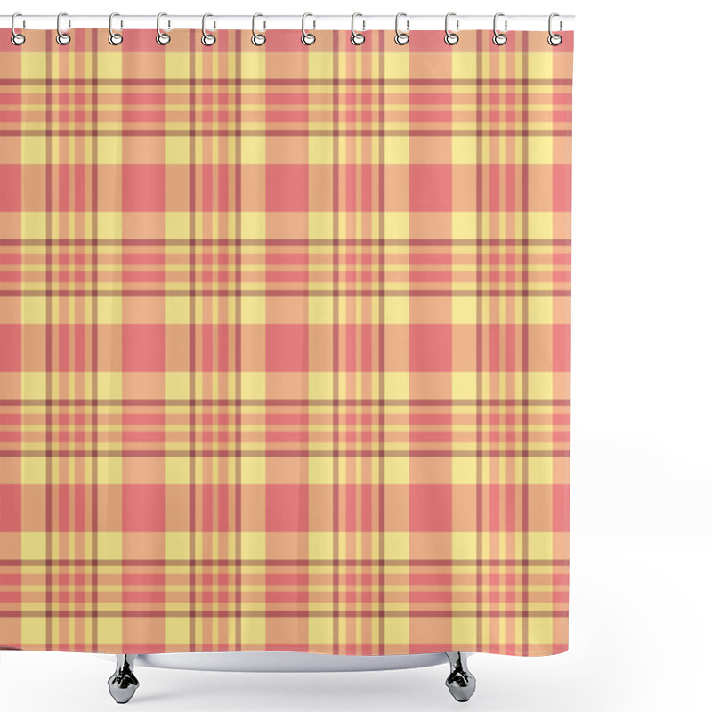 Personality  Subtle Pastel Plaid Pattern In Warm Peach And Yellow Tones. Perfect For Textile Design, Wallpaper, Packaging, Or Website Backgrounds.  Creates A Calming And Stylish Aesthetic. Shower Curtains