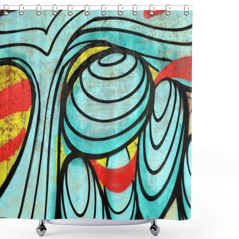 Personality  Background Image With A Graffiti Pattern, Which Is Applied To A Concrete Wall With Aerosol Paints Shower Curtains