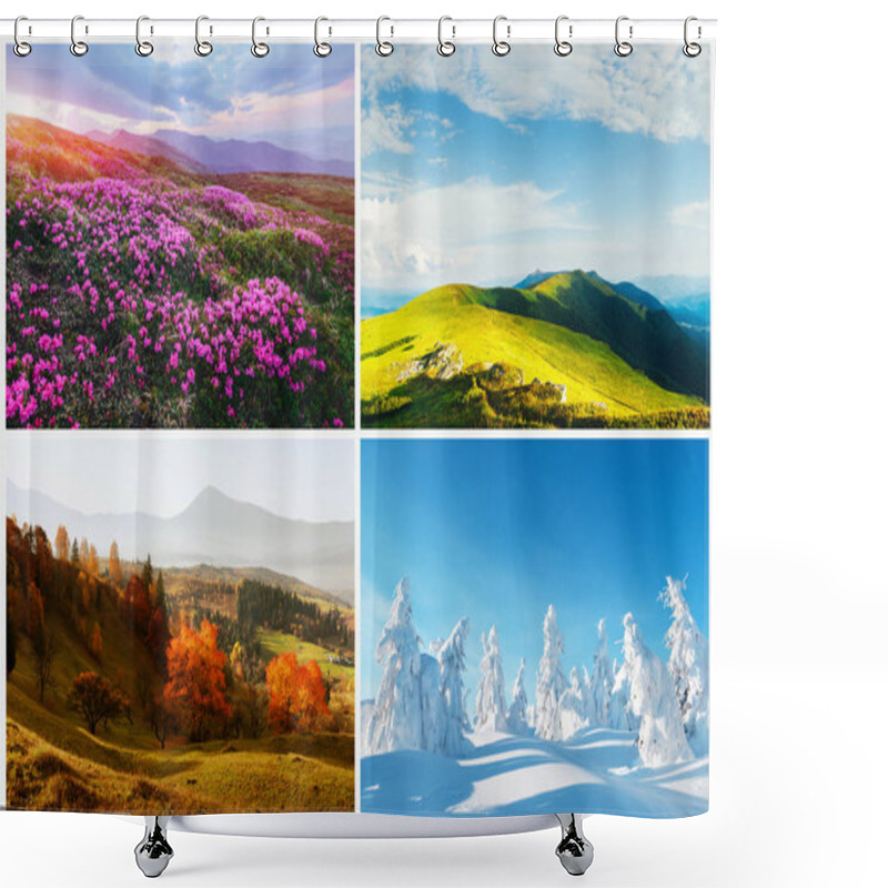 Personality  Four Season Nature Landscapes Shower Curtains