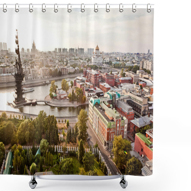 Personality  Aerial Moscow City Panorama Shower Curtains