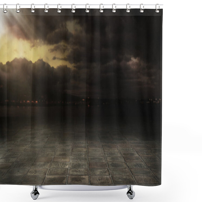 Personality  Dramatic Sky Over City Streets Shower Curtains