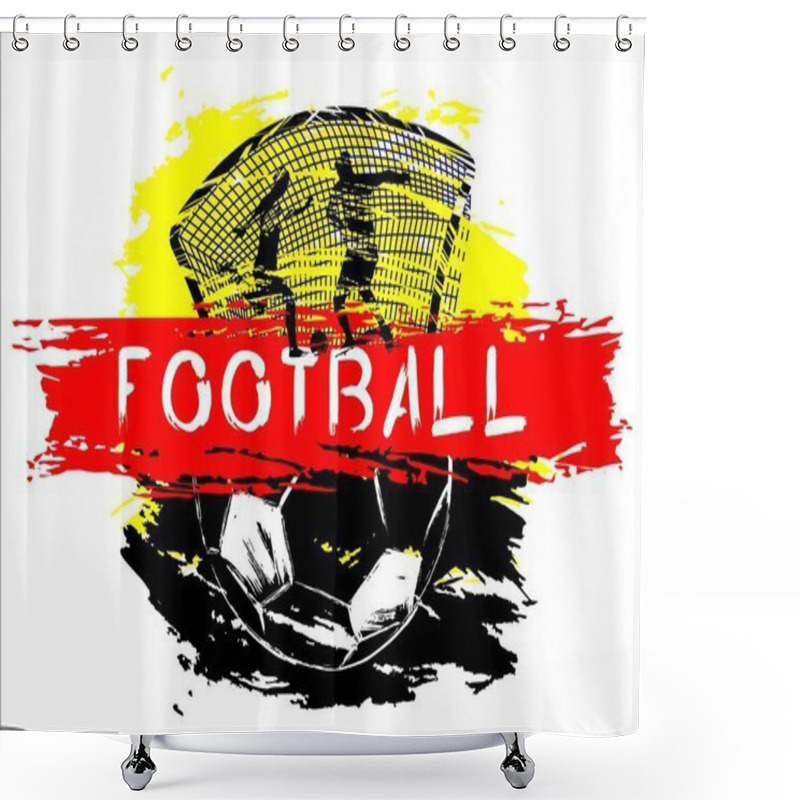 Personality  Football 2018 Vector Illustration, Sports Background In The Style Of Grunge For Invitations, Booklet, Flyer, Cards Shower Curtains