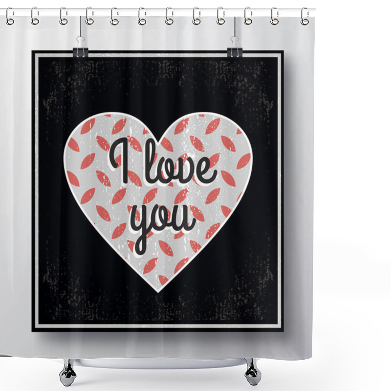 Personality  The Poster For The Valentines Day With Hearts_14 Shower Curtains