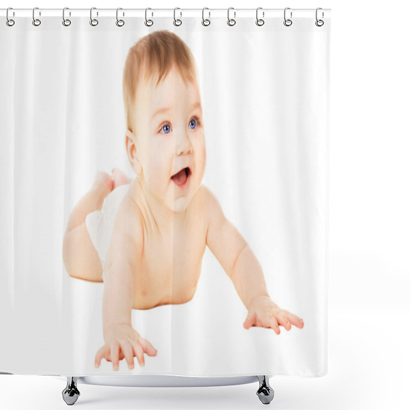 Personality  Happy Baby Creeps Shower Curtains