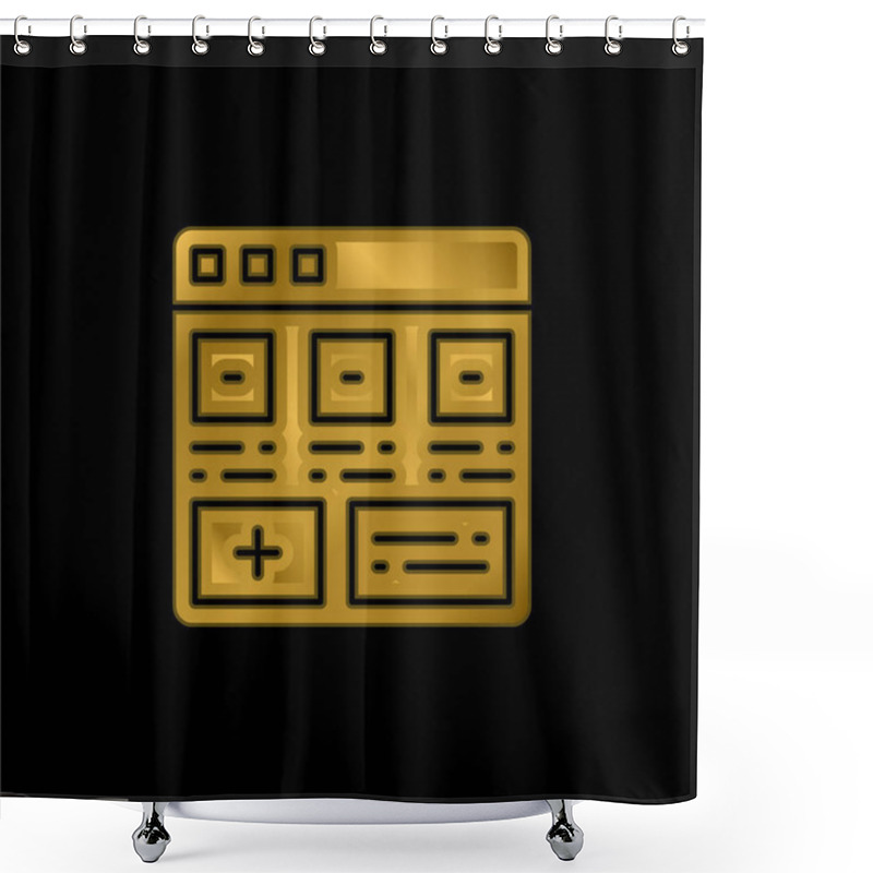 Personality  Add Gold Plated Metalic Icon Or Logo Vector Shower Curtains