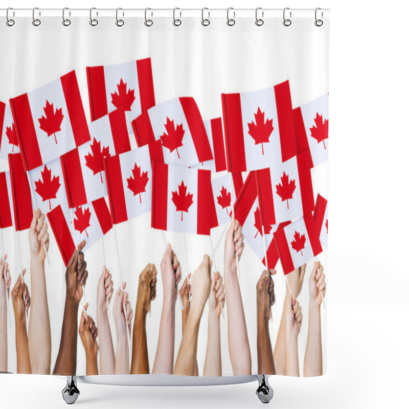 Personality  Arms Holding Canadian Flags Shower Curtains