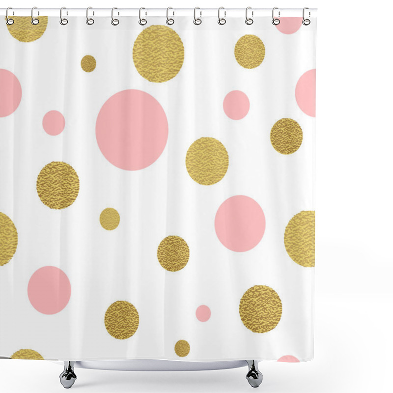 Personality  Classic Dotted Seamless Gold Glitter Pattern. Shower Curtains