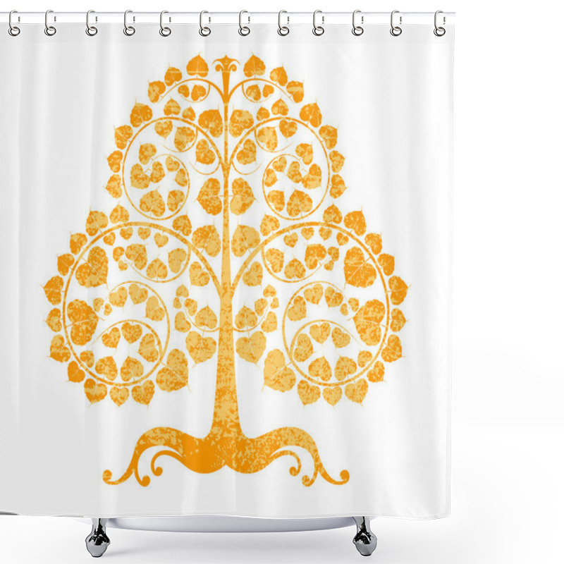 Personality  Bodhi Tree Grunge Style On A White Background Shower Curtains