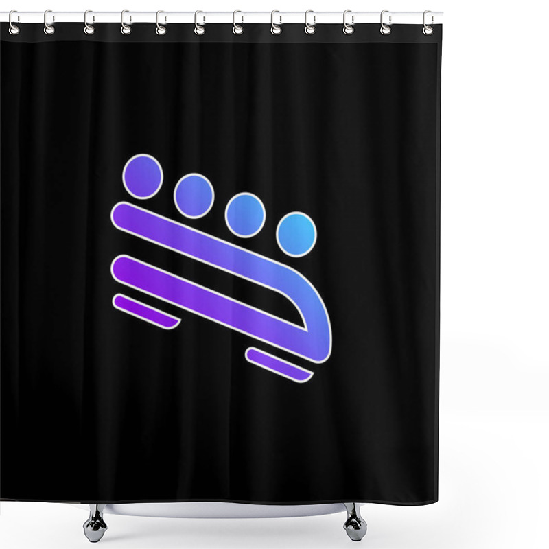 Personality  Bobsled Blue Gradient Vector Icon Shower Curtains