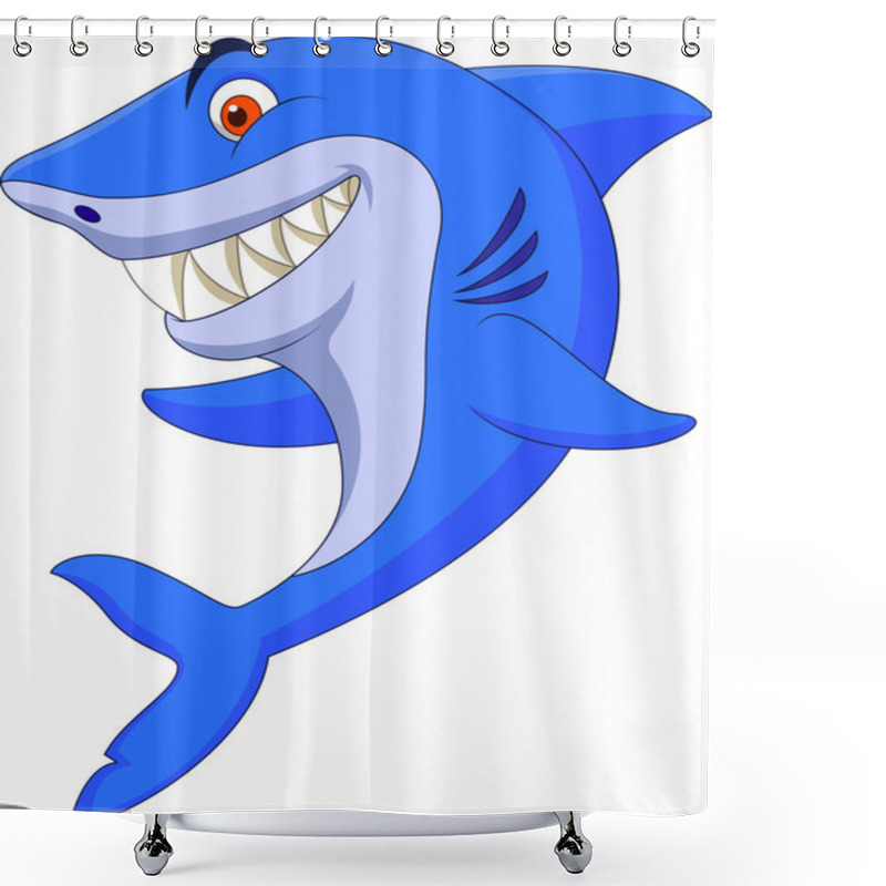 Personality  Cute Shark Cartoon Shower Curtains