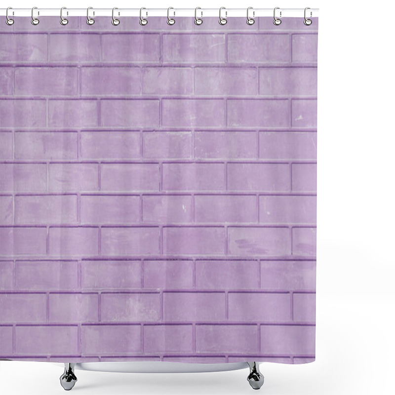 Personality  Smooth Brickwork. Wall Of Light Purple Bricks. Background For Sites And Layouts Shower Curtains