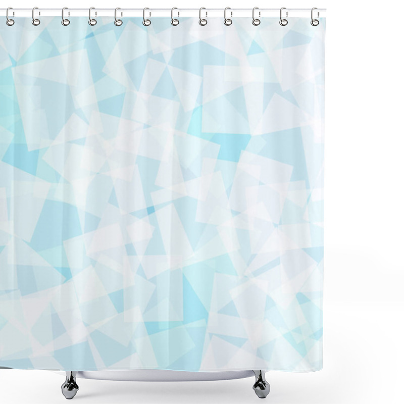 Personality  Abstract Squares Pattern Light Blue Geometric Background Captivating Random Squares Geometric Shower Curtains