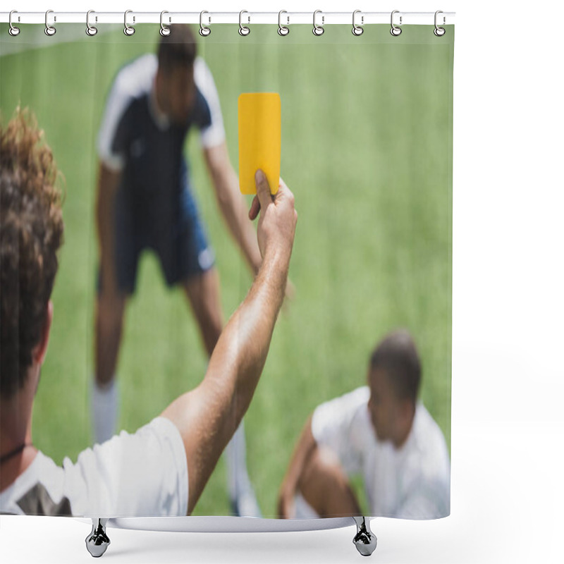 Personality  Referee Showing Yellow Card Shower Curtains